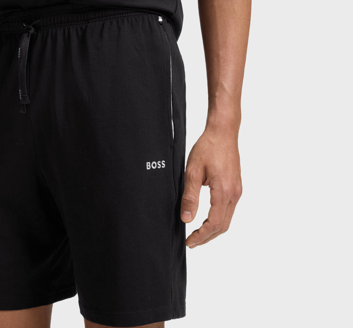 Shorts de algodón elástico con logo bordado