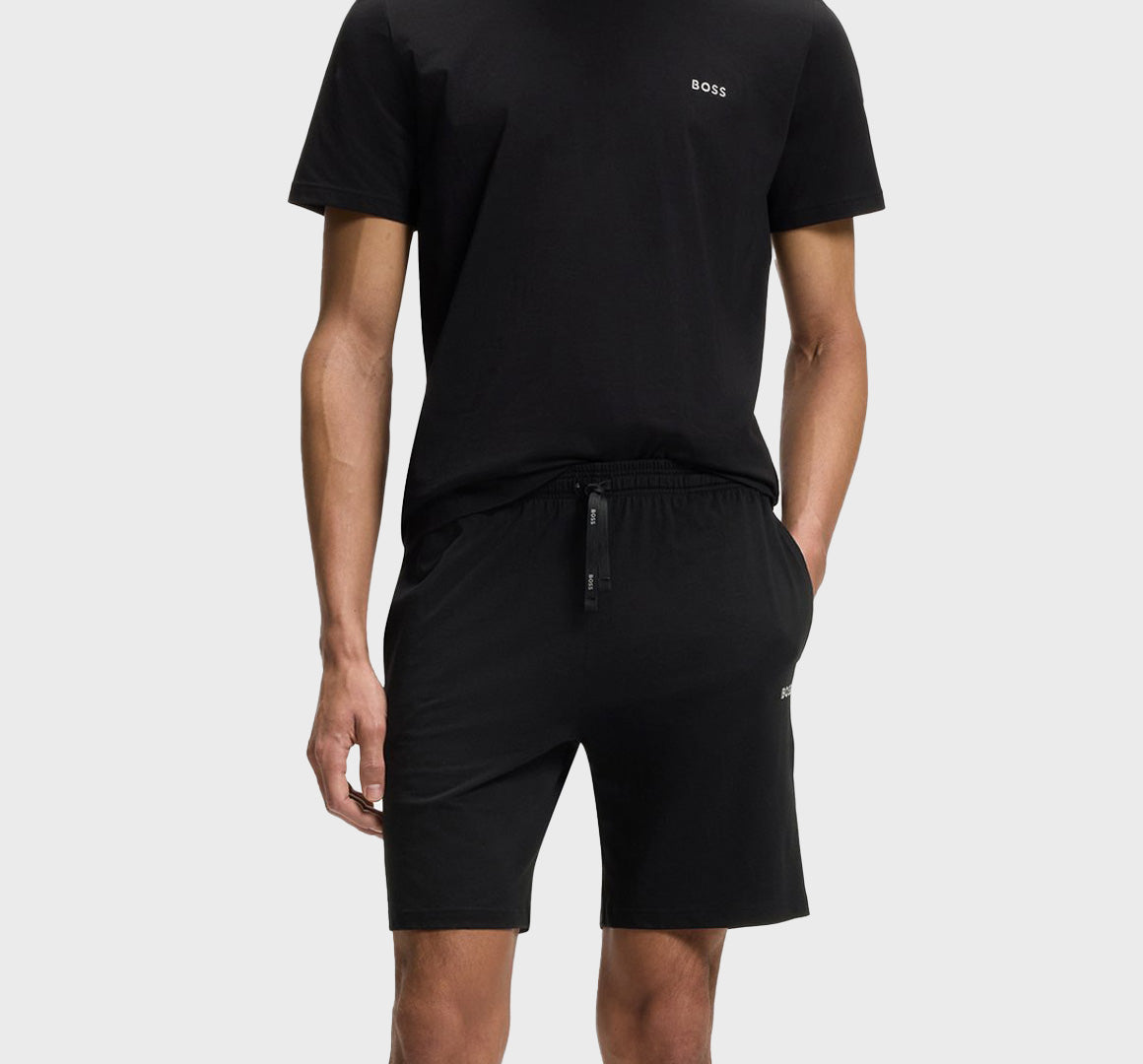 Shorts de algodón elástico con logo bordado